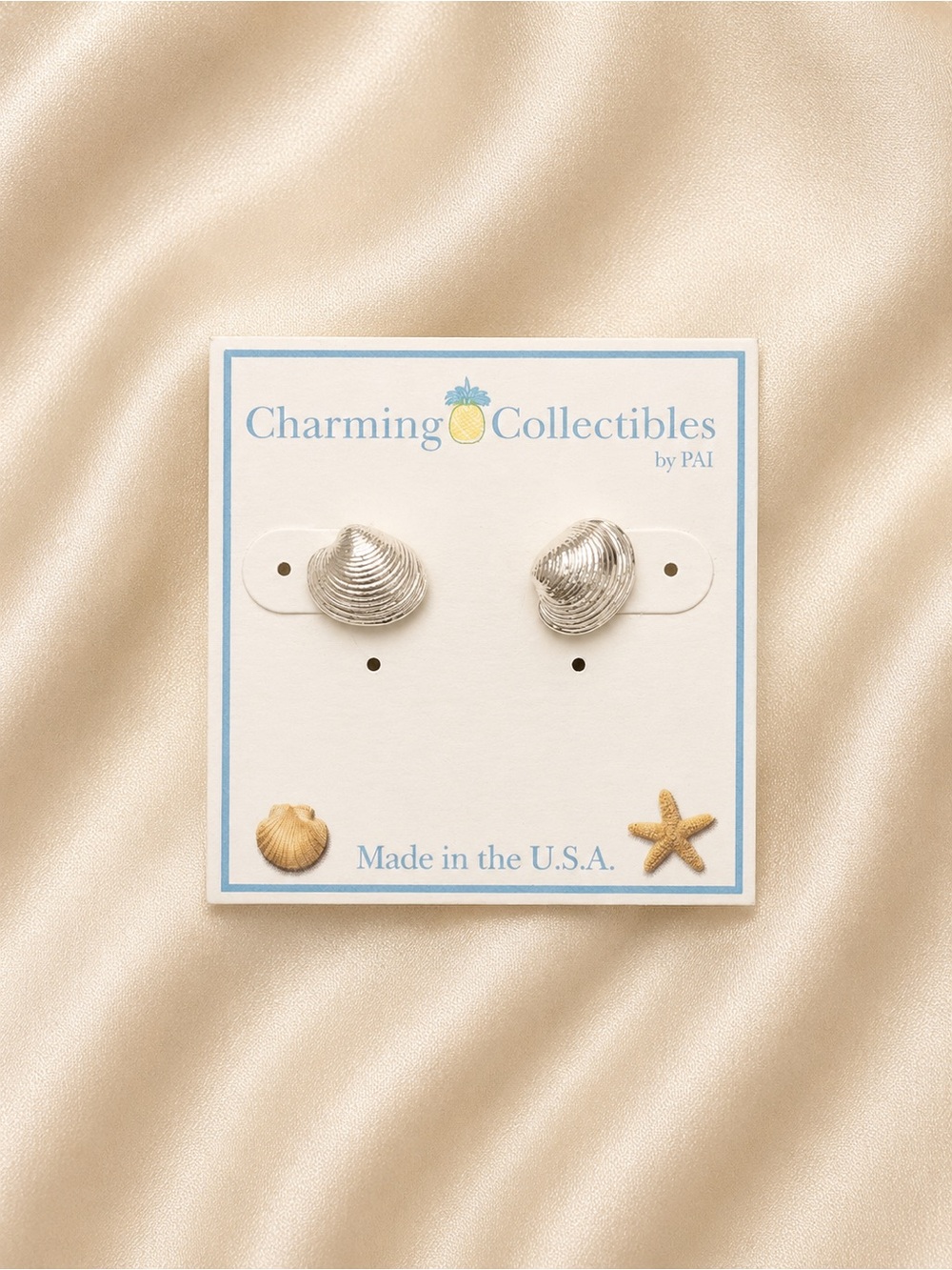 Charming Collectibles by PAI Silver Shell Stud Earrings